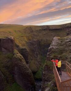 sunrise at Fjaðrárgljúfur Canyon