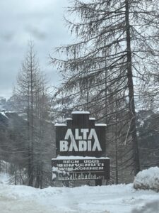 Winter skiing in Alta Badia Dolomites Italy
