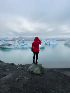 At Jökulsárlón Glacier Lagoon