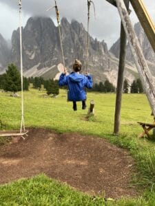 Me swinging on the swingset at the end of the Adolf Munkel Trail as it was beginning to storm.