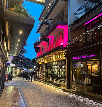 Walking the streets of Zermatt at night