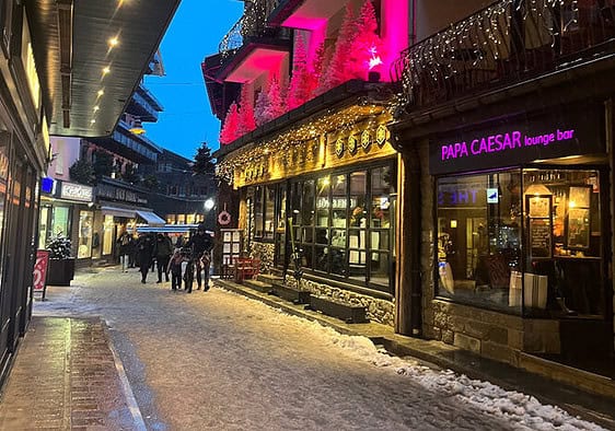 Walking the streets of Zermatt at night